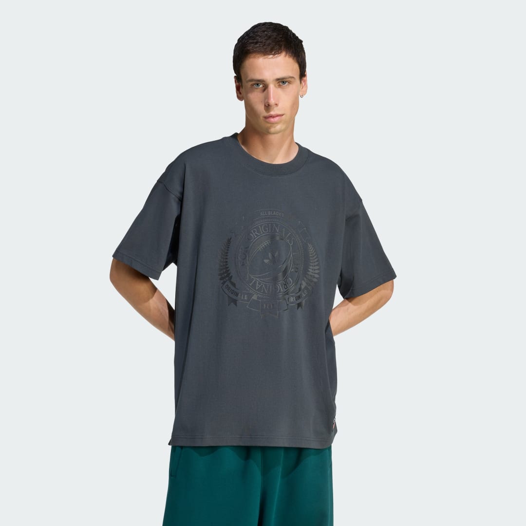T-shirt adidas Performance ORIGINALS and ALL BLACKS Loose Graphic Short Sleeve T-Shirt Grå | KG4650, 0