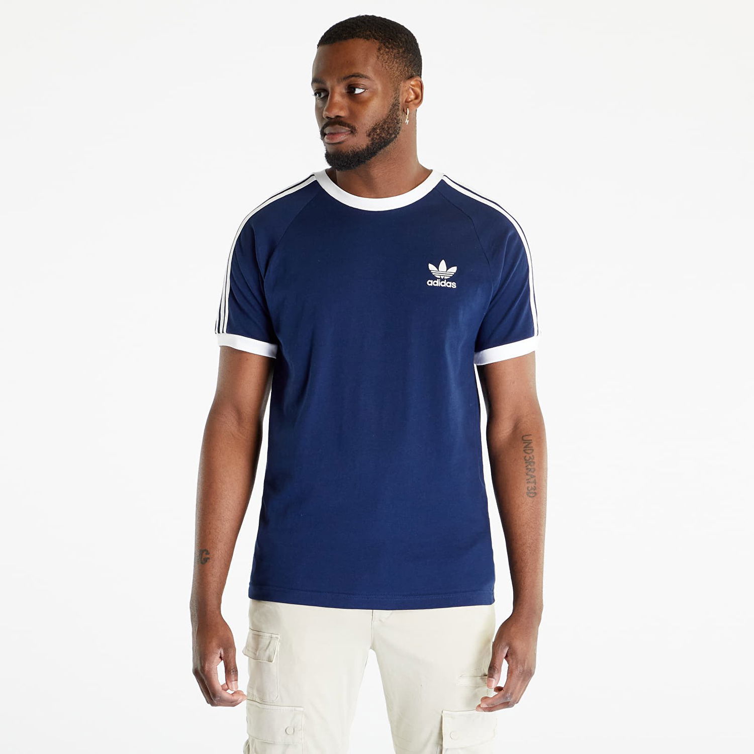 Tøj adidas Originals adidas 3-Stripes Short Sleeve Tee Night Indigo Mørkeblå | IA4850, 1