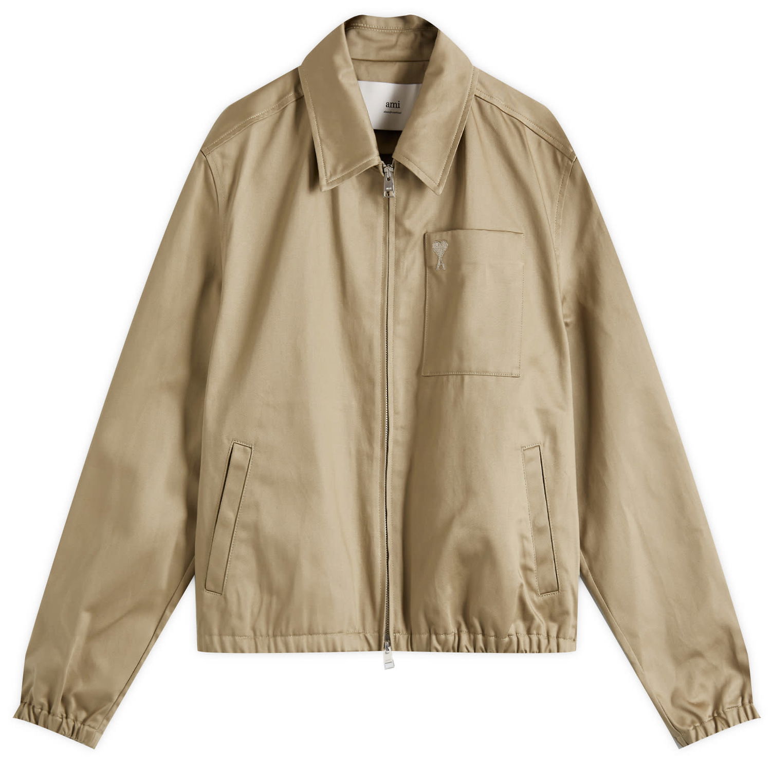 Jakke AMI AMI Paris ADC Zipped Cotton Jacket Beige | HJK059-CO0103-375, 1