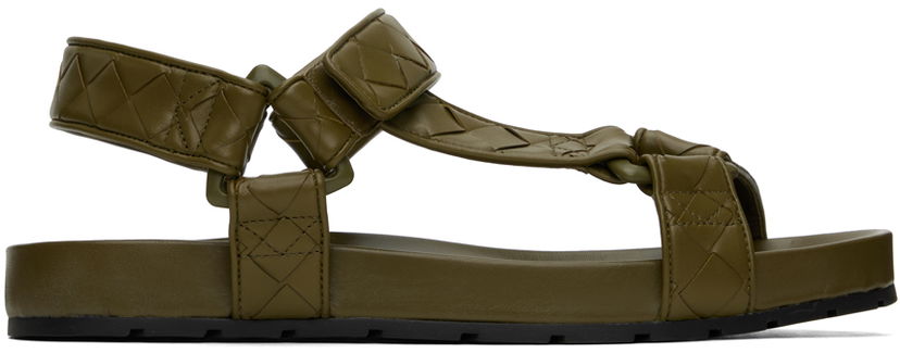 Sneakers og sko Bottega Veneta Trip Leather Sandals Grøn | 775305V3HB0