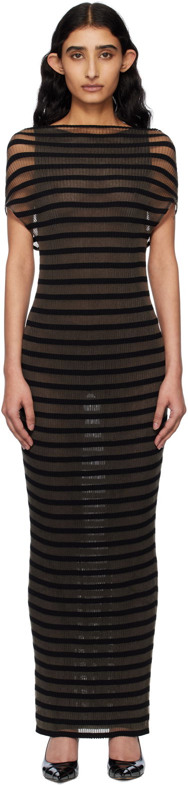 Kjole Jean Paul Gaultier Jean Paul Gaultier 'The Marinière' Striped Maxi Dress Brun | 25/34-F-RO400-M088-00, 0