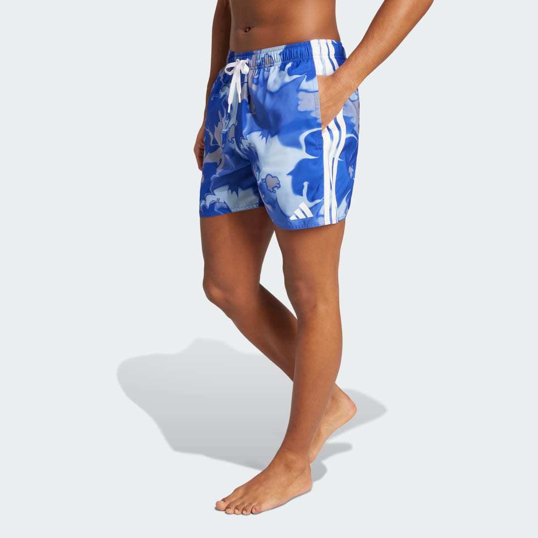 Badetøj adidas Performance Marble Print Swim Shorts Blå | JM3968, 0