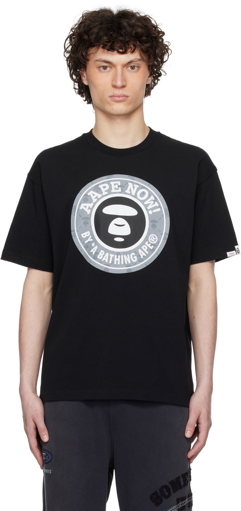 T-shirt AAPE by A Bathing Ape AAPE by A Bathing Ape Basic T-Shirt Sort | AAPTEM1638XXNBKX