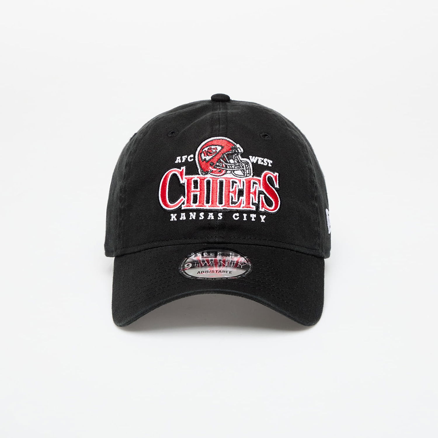 Kasket New Era Kansas City Chiefs Helmet 9TWENTY Adjustable Cap Sort | 60667634, 0