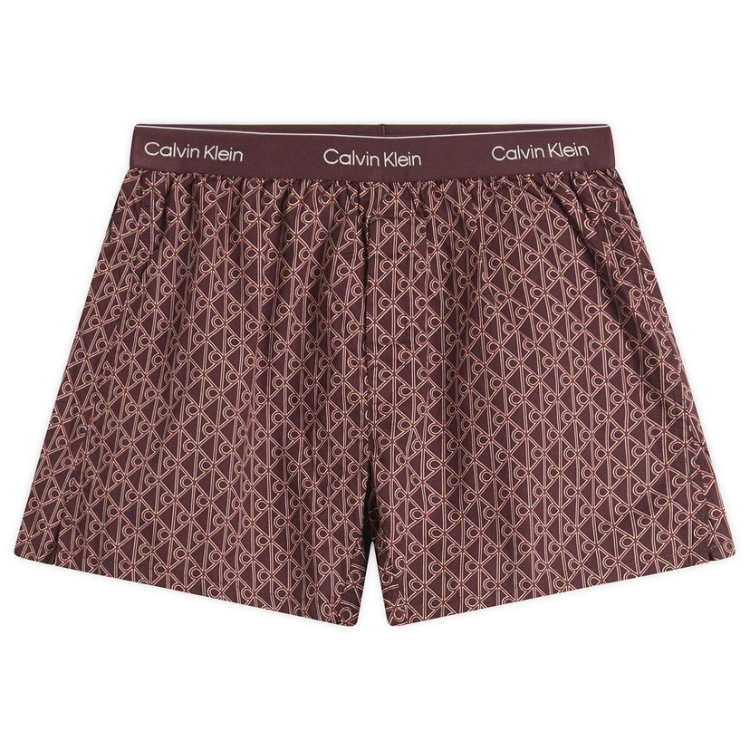 Boksere CALVIN KLEIN Cotton Poplin Trad Boxer Short Bourgogne | LV00NM28312UO