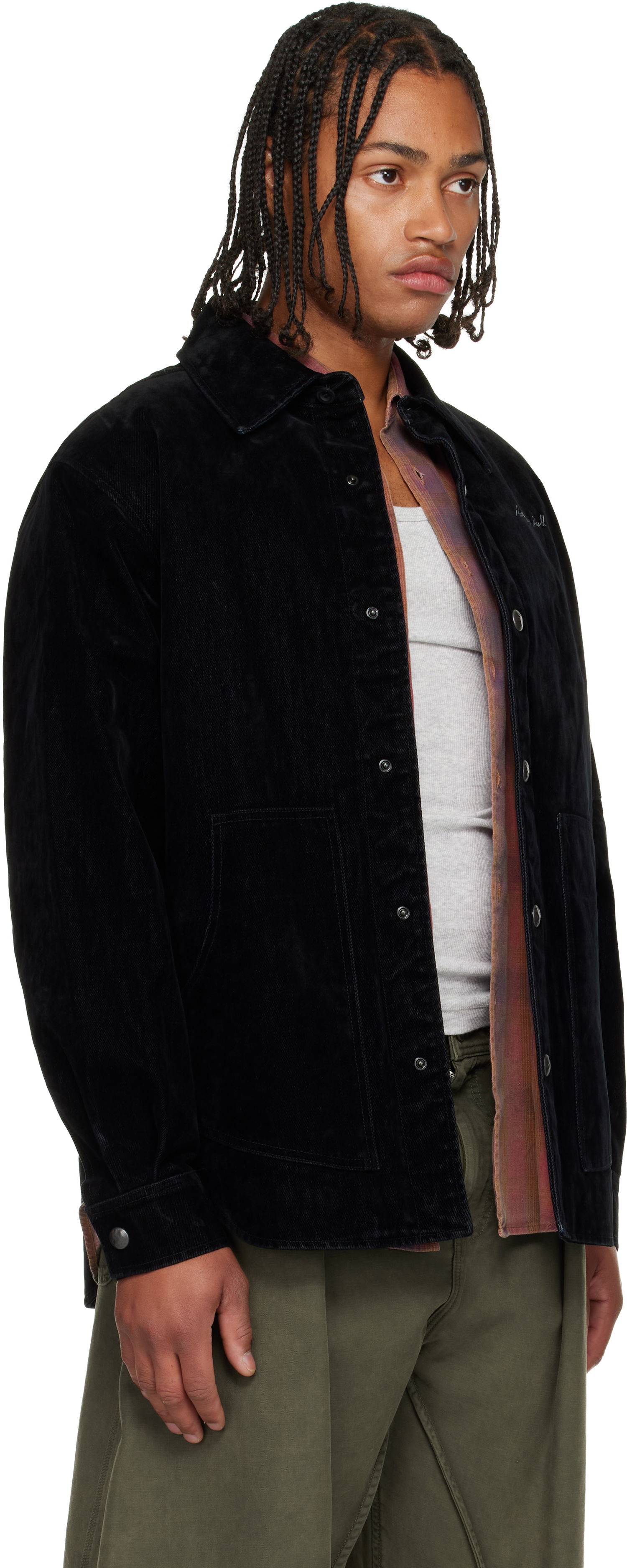 Skjorte Andersson Bell Andersson Bell Padded Velvet Denim Shirt Sort | atb1374m, 1