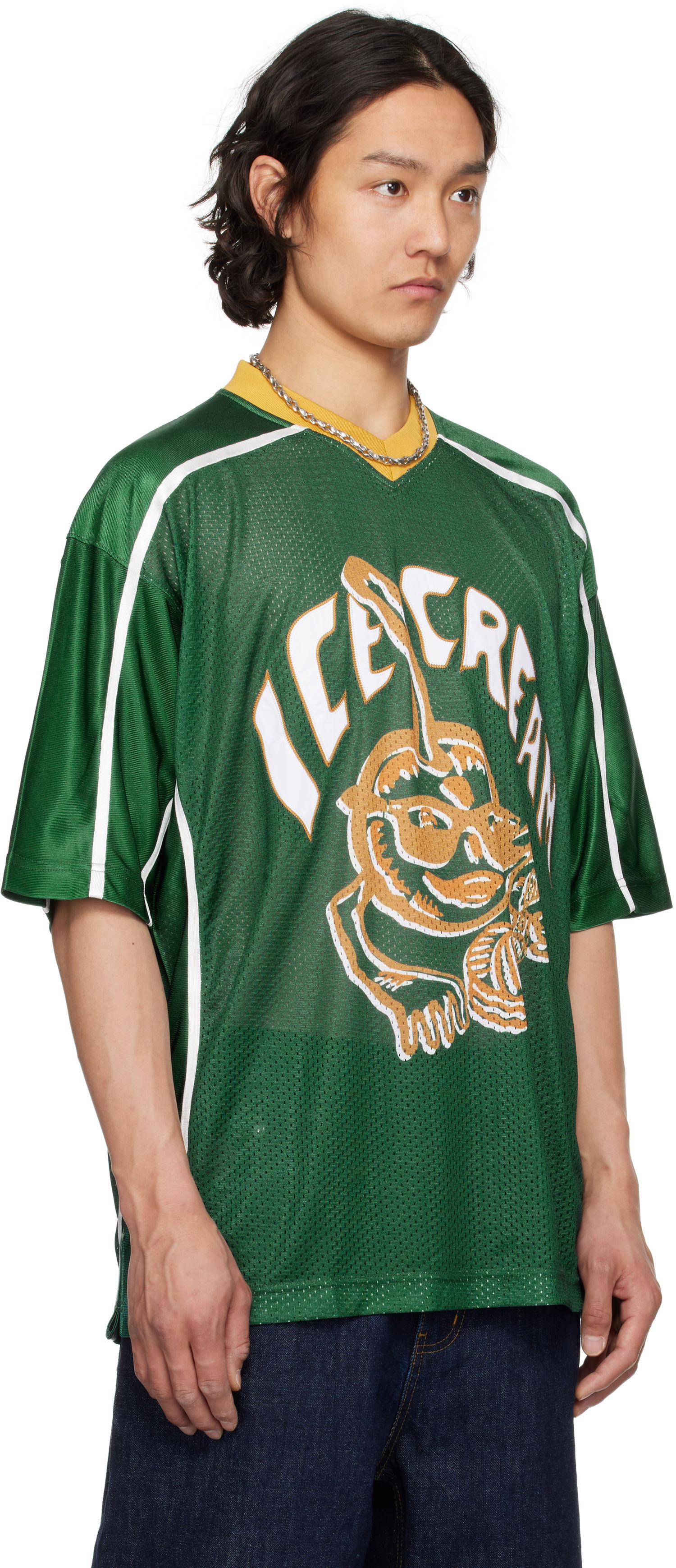 Jersey BBC IceCream ICECREAM Cherry Appliqué Football Jersey Grøn | IC25150, 1