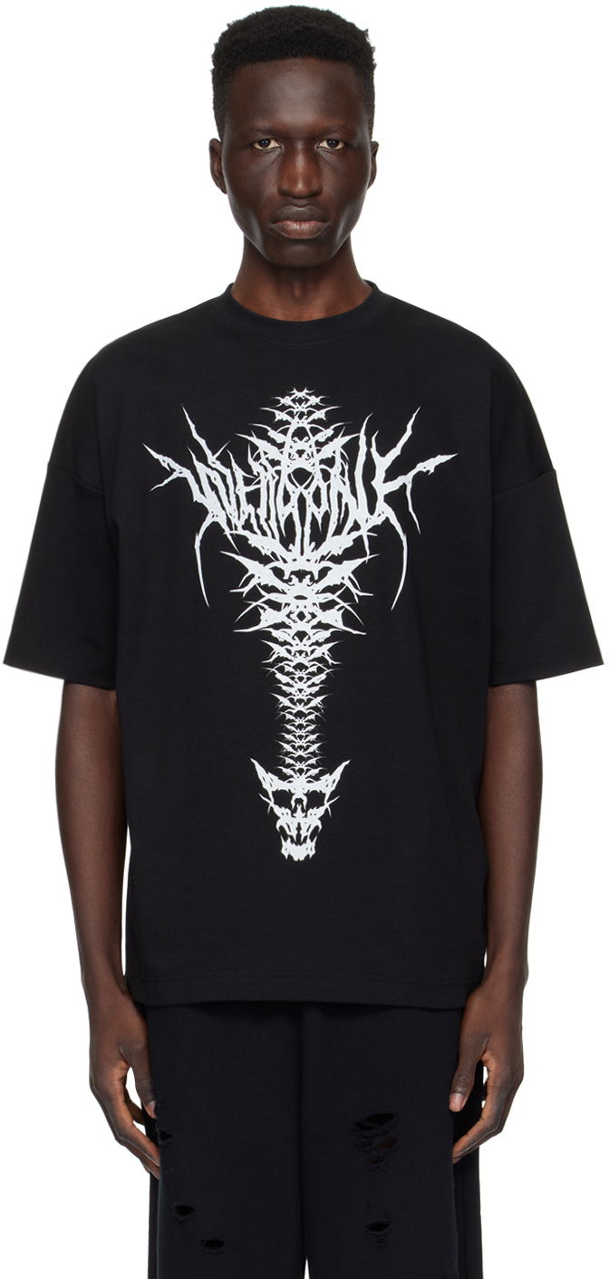 T-shirt We11done We11done Spine Skull Graphic T-Shirt Sort | WD-TT1-24-720-U-BK, 0