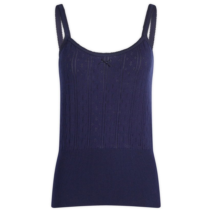 Vest JW Anderson Pointelle Straight Neck Vest Mørkeblå | KW1274-YN0389-888
