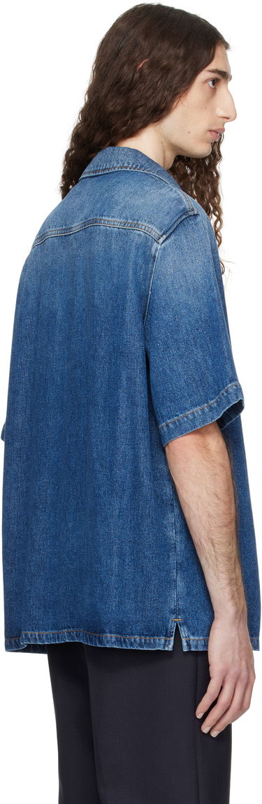 Skjorte Versace Versace Medusa Biggie Denim Shirt Blå | 1020702_1A15015, 2
