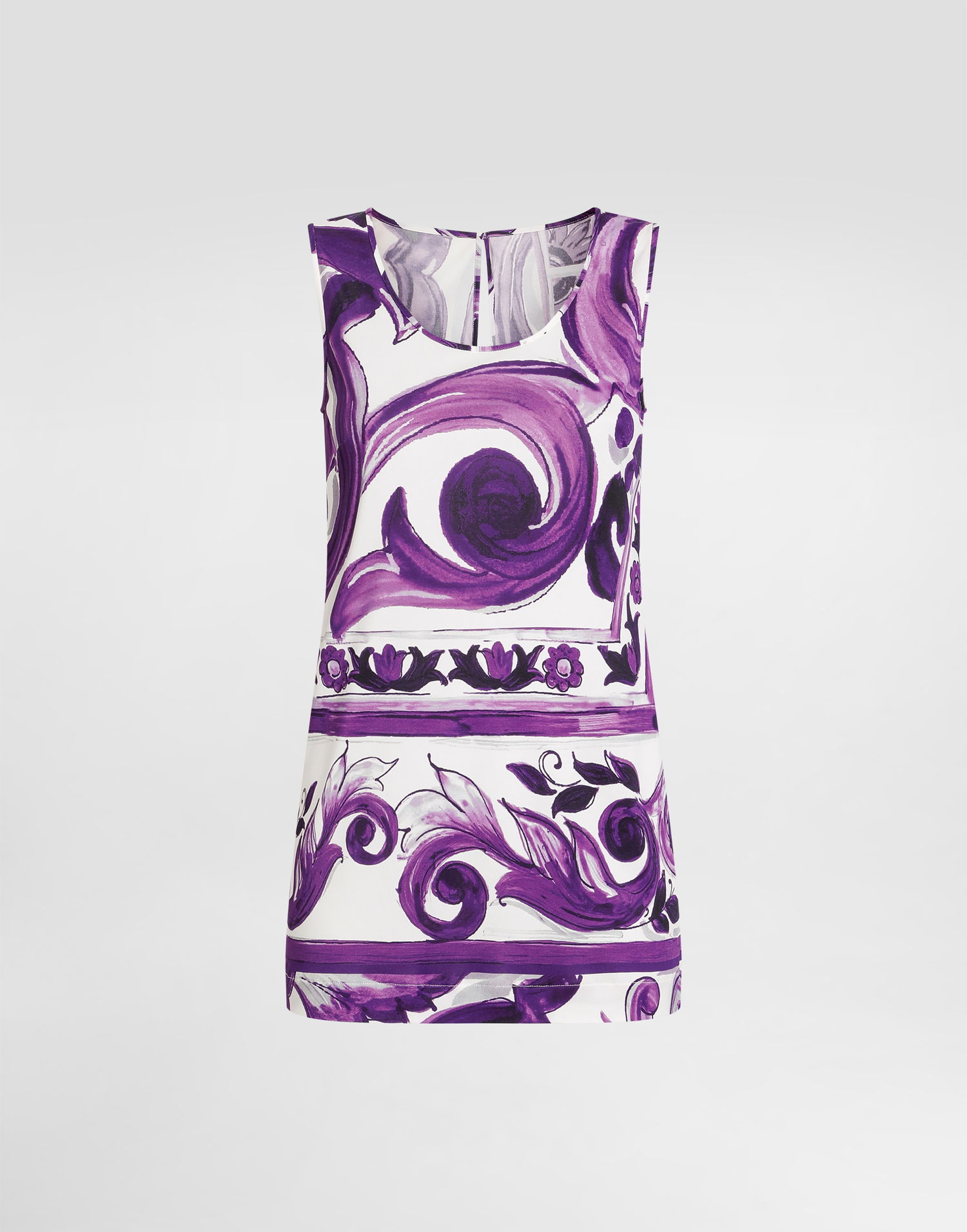 Tanktop Dolce & Gabbana Dolce & Gabbana Majolica-Print Sleeveless Top Lilla | F7AV2TFS8C0IP3TN, 0