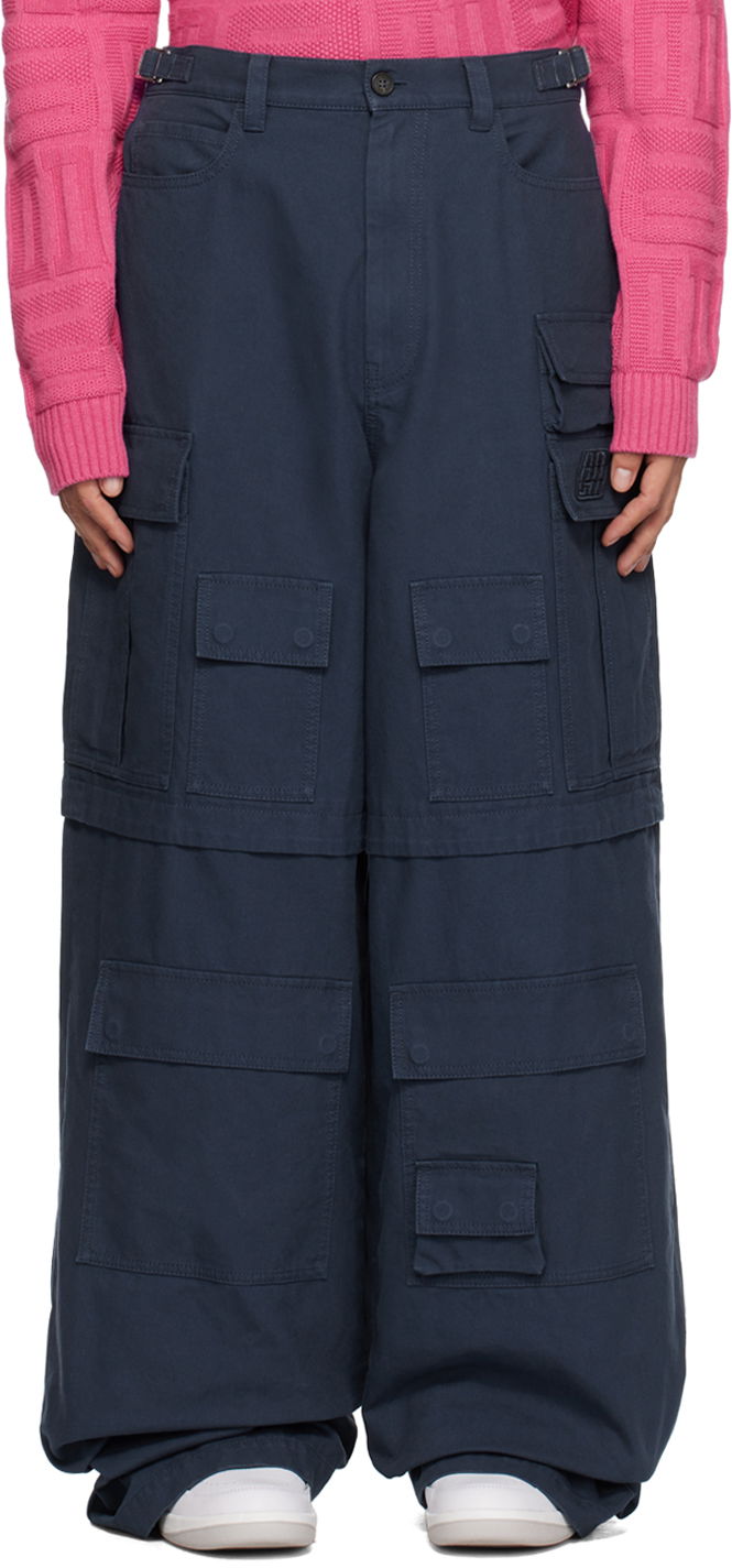 Cargo bukser Ambush Wide Leg Cargo Pants Mørkeblå | BMCF006S23FAB0014600