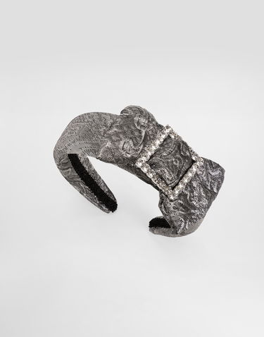 Tilbehør Dolce & Gabbana Crystal-Embellished Lamé Jacquard Knot Headband Metalisk | LB3L69HJMQWS0998, 2