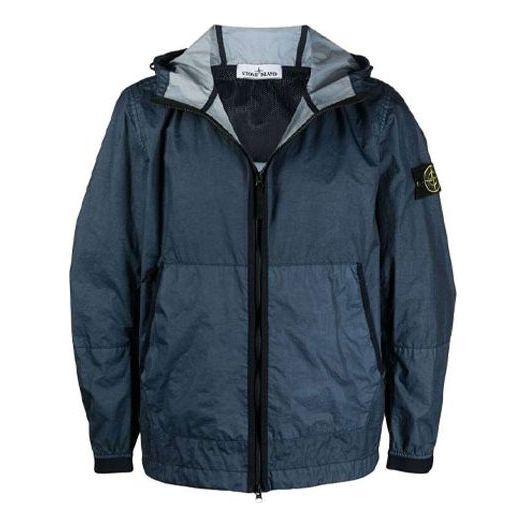 Vindjakke Stone Island Hooded TC Jacket Blå | 741540523-V0024