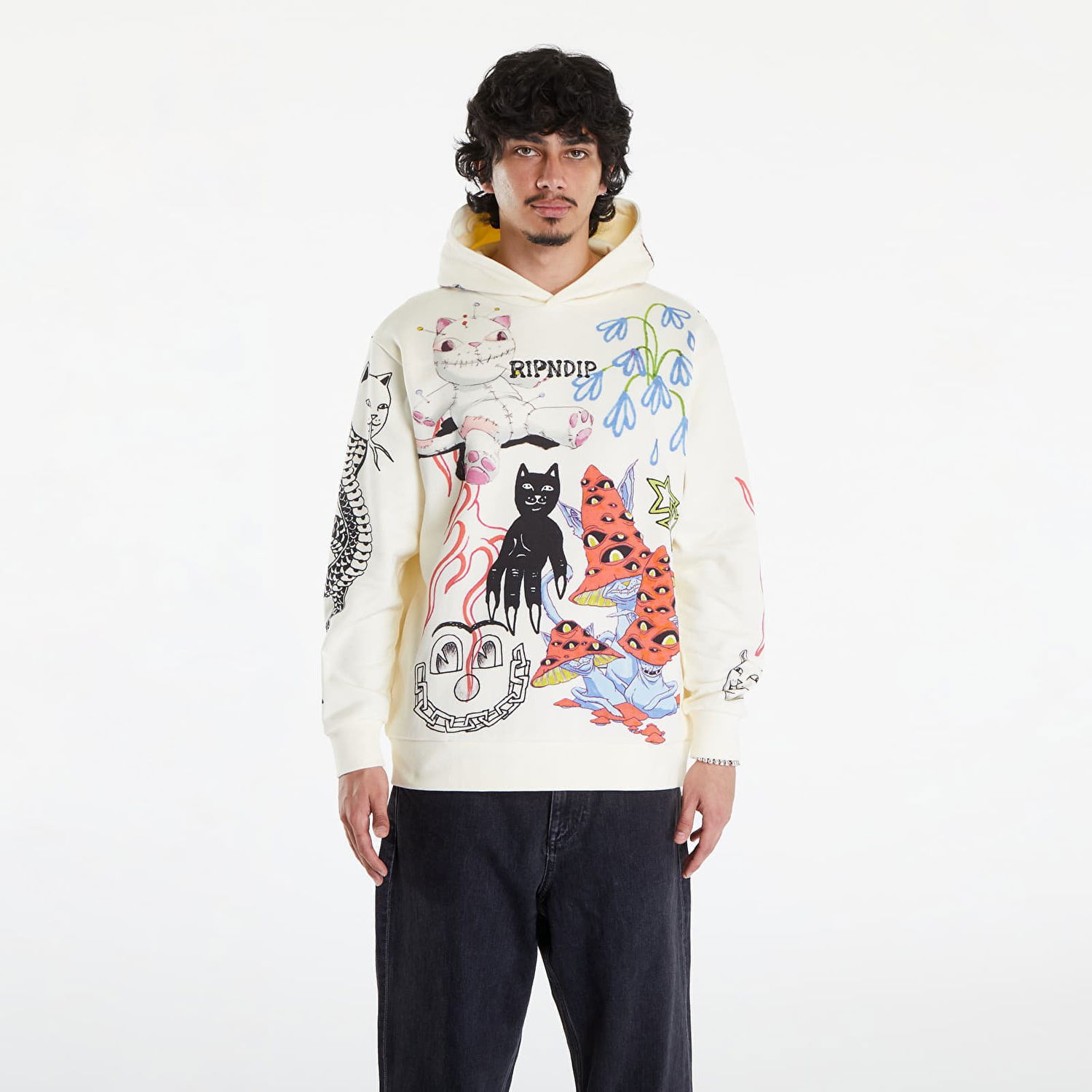 Sweatshirt RIPNDIP Travis Hoodie Off White Hvid | RNDSPR24113, 0