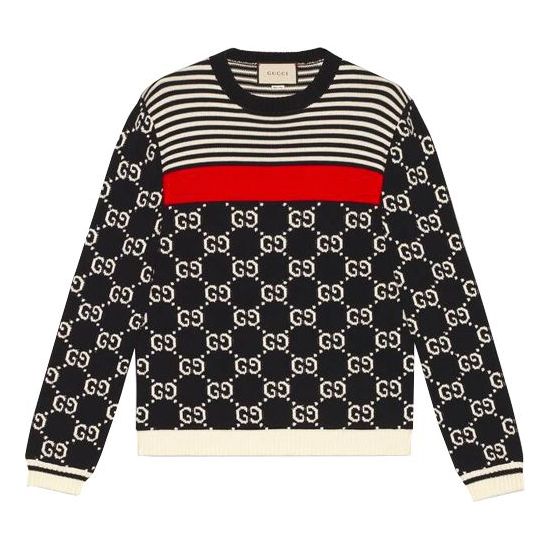 Sweater Gucci Logo Striped Knit Sweater Flerfarvet | 496458-X9I07-4696
