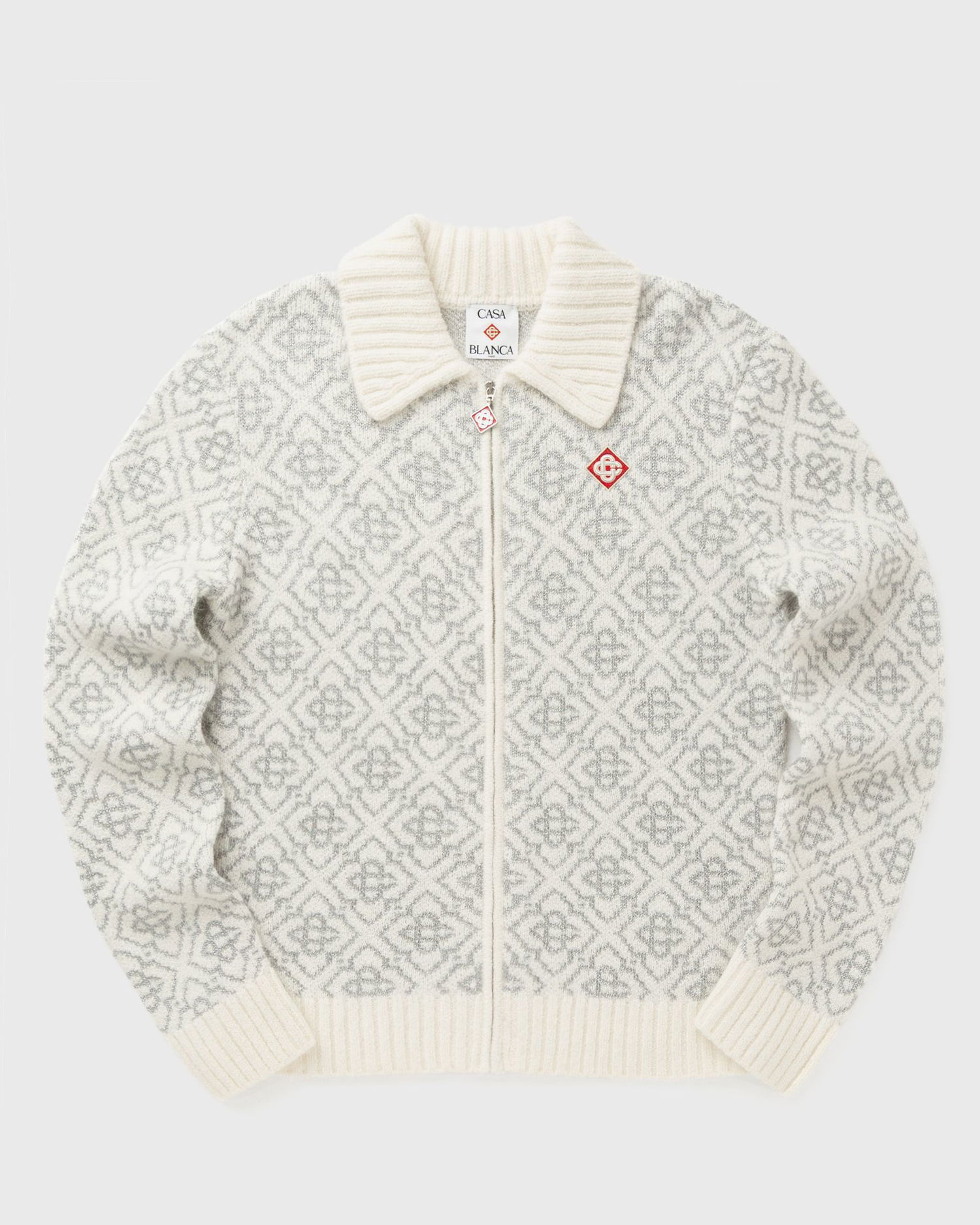 Sweater Casablanca Monogram Knitted Zip-Up Cardigan Grå | M-AW25-KW-1042-01, 1