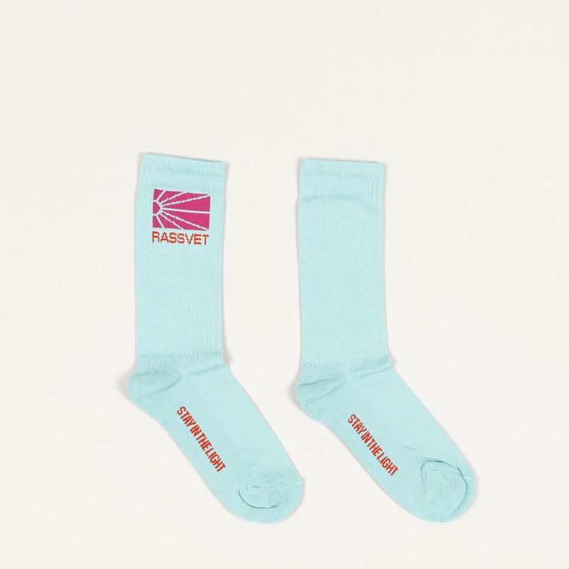 Sokker PACCBET Rassvet Logo Knit Socks Turkis | Rassvet-logo-knit-socks-green