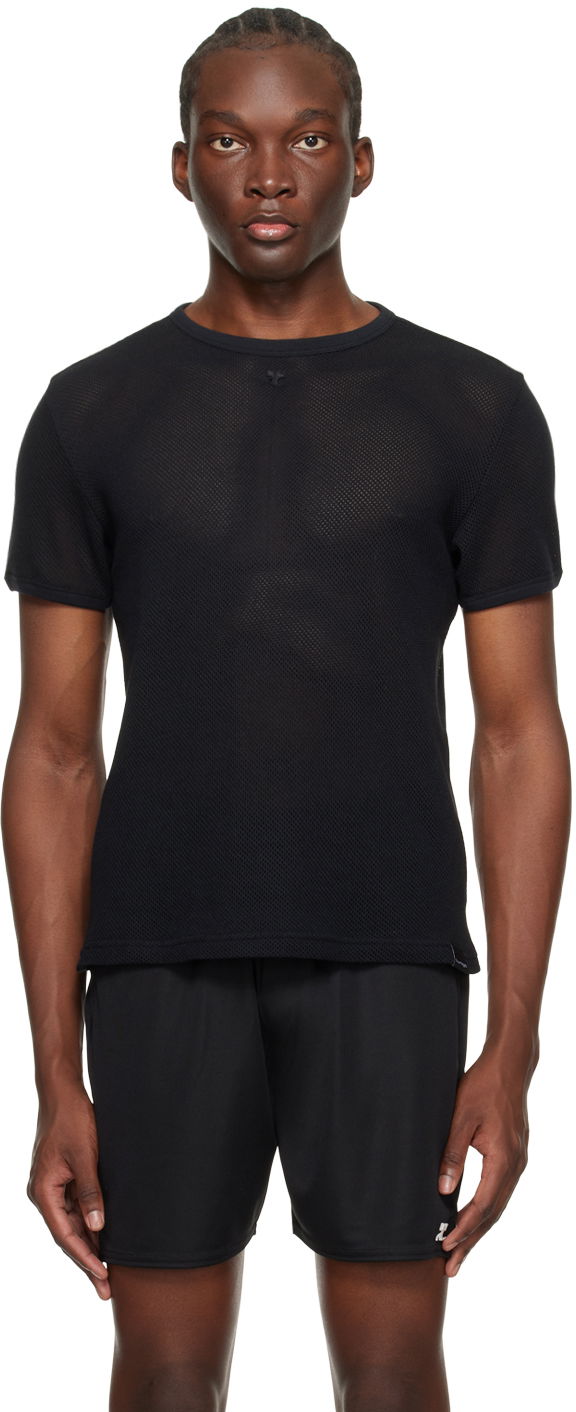 T-shirt Courrèges Semi-Sheer T-Shirt Sort | 124JTS123JS0069