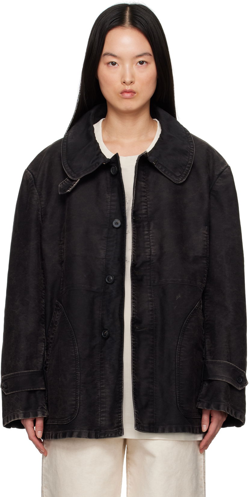 Jakke Maison Margiela Maison Margiela Faded Denim Jacket Sort | S51AM0497 S76543