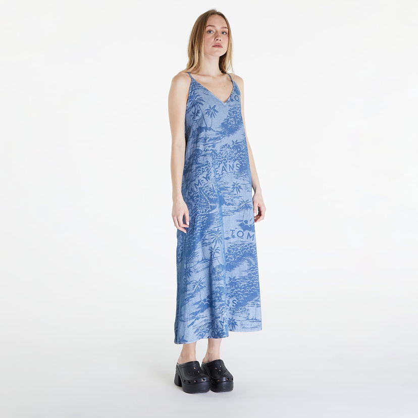 Kjole Tommy Hilfiger Chambray Sleeveless Maxi Dress Hawaiian Denim Laser Blå | DW0DW17950 0GY