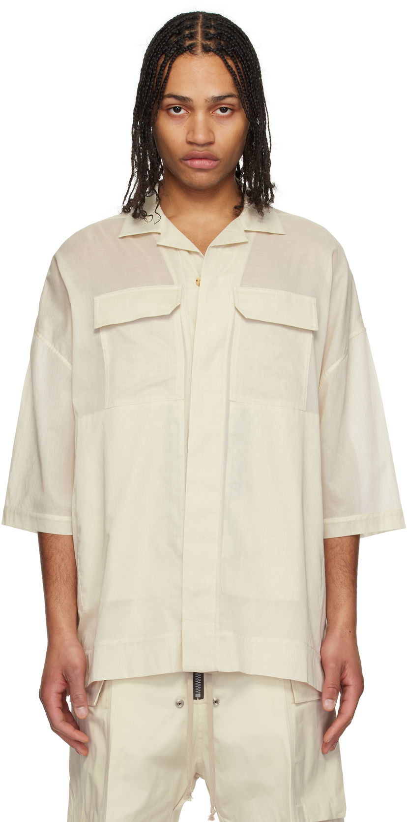 Skjorte Rick Owens Rick Owens Hollywood Magnum Tommy Shirt Beige | RU01E5298 CV