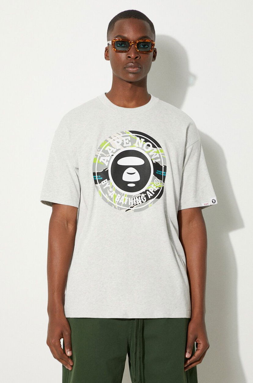 T-shirt AAPE by A Bathing Ape AAPE By A Bathing Ape Basic Tee Print T-Shirt Grå | AAPTEM1444XAM
