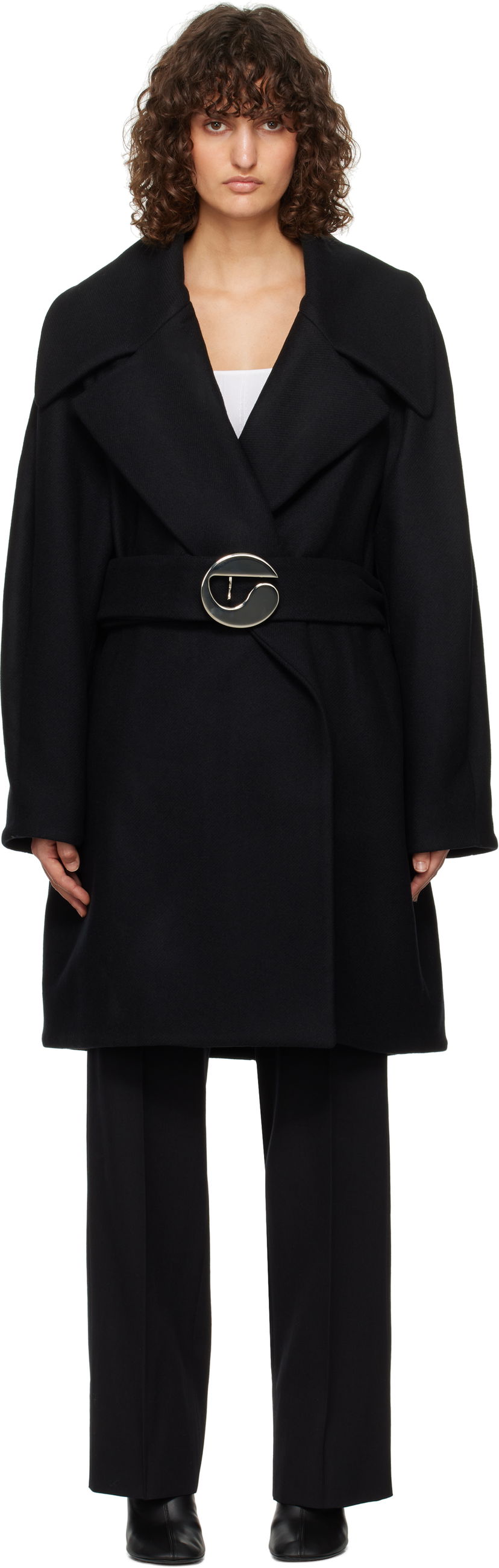 Frakker Coperni Coperni Oversized Belted Coat Sort | COPM06BISF1006