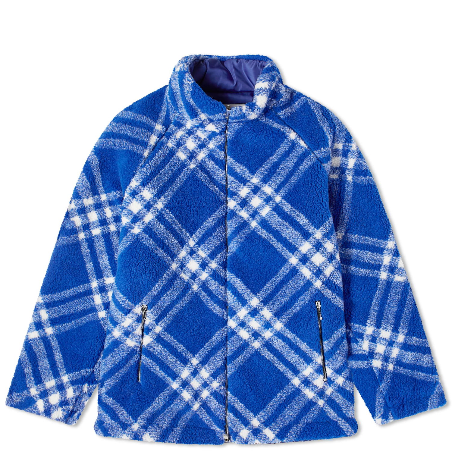 Jakke Burberry Tartan Fleece Jacket Knight Ip Check Mørkeblå | 8078777-B7369, 0