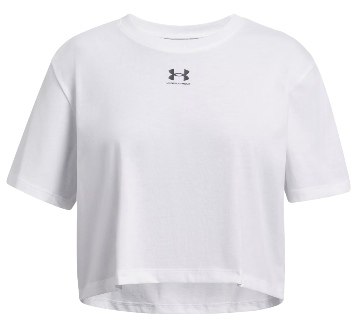 Crop top Under Armour Under Armour Rival Short Sleeve T-Shirt Hvid | 1389755-100, 0