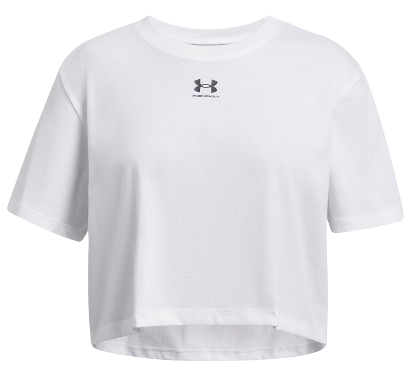Crop top Under Armour Under Armour Rival Short Sleeve T-Shirt Hvid | 1389755-100