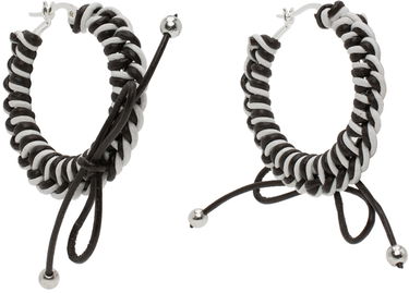 Øreringe Chopova Lowena Nimbus Mini Hoop Earrings with Leather Braid Sort | 6510, 1