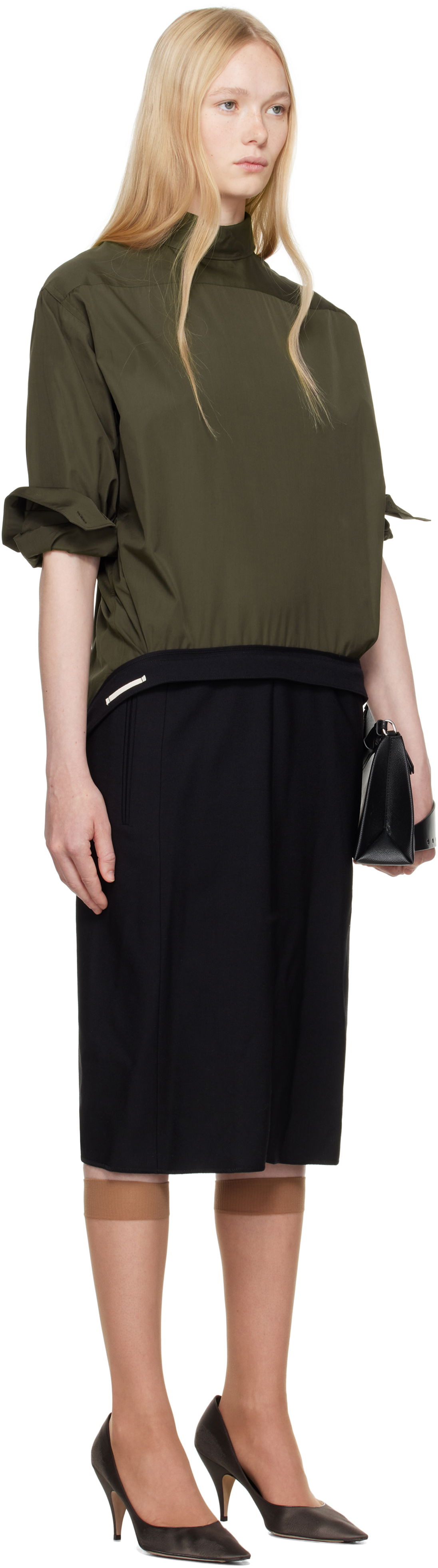Kjole Maison Margiela Maison Margiela Reversed Shirtdress Midi Dress Grøn | S51DD0026 MTN066, 1