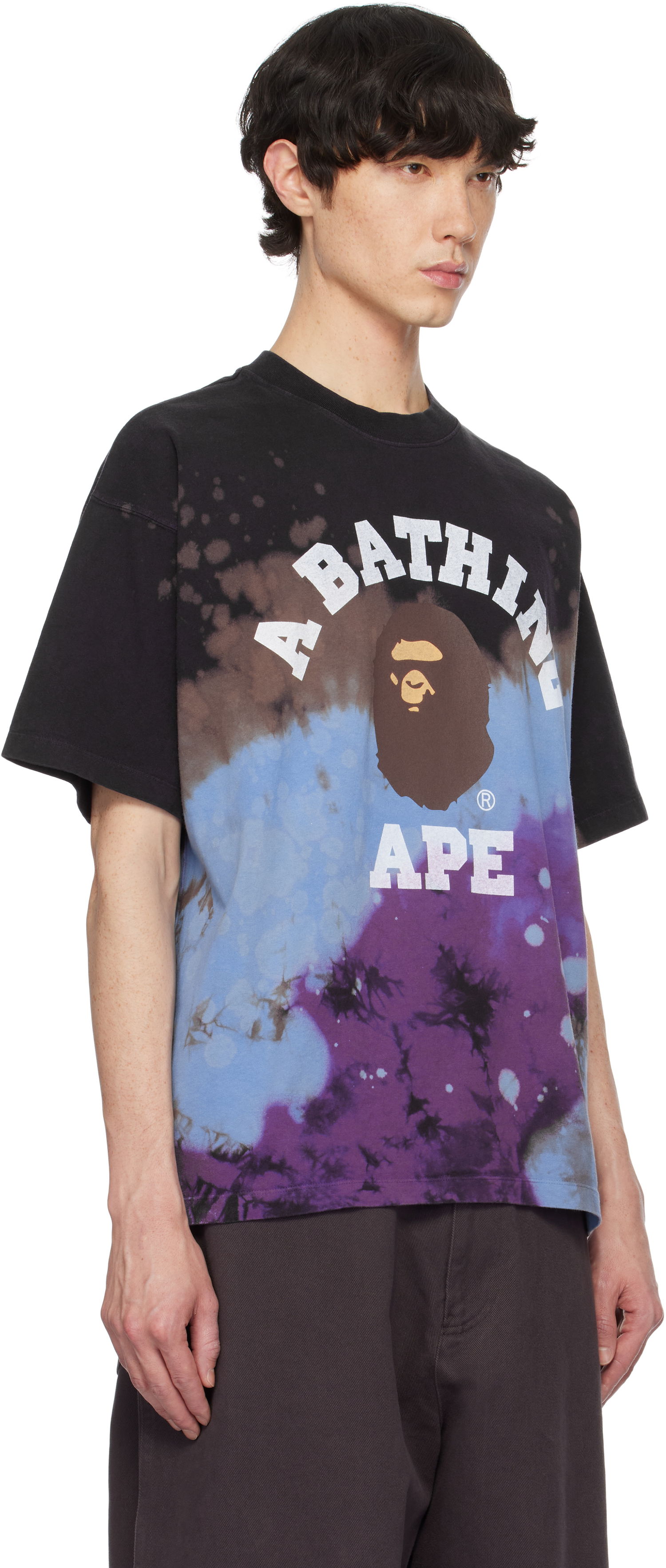 T-shirt BAPE Tie Dye College Relaxed Fit T-shirt Flerfarvet | 001CSK801003M, 1