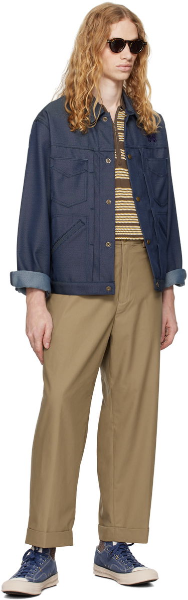 Bukser BEAMS Beams Plus Ivy Wide Leg Trousers Beige | 3823-0128-803, 3