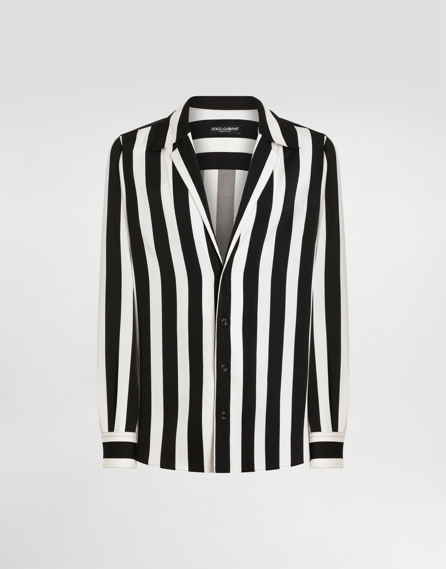 Skjorte Dolce & Gabbana Dolce & Gabbana Silk Charmeuse Long Sleeve Shirt Sort | G5MX5TFSA5WHAXRN, 0