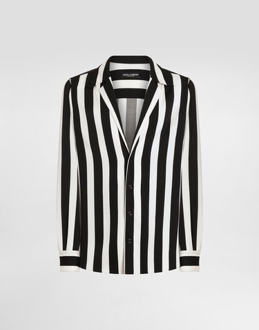 Skjorte Dolce & Gabbana Dolce & Gabbana Silk Charmeuse Long Sleeve Shirt Sort | G5MX5TFSA5WHAXRN, 0