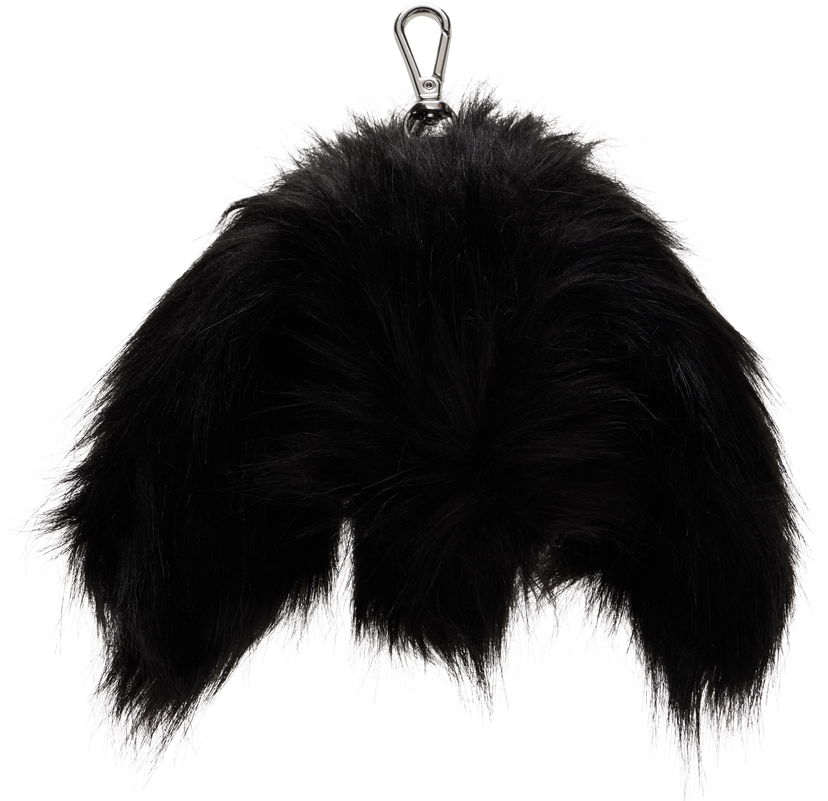 Nøgleringe Simone Rocha Simone Rocha Faux Fur Hare Coin Purse Bag Charm Sort | COINPURSE1 0815