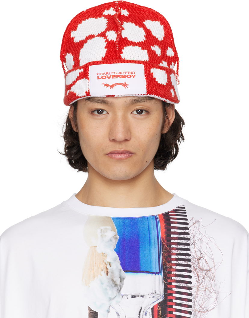 Beanie Charles Jeffrey Loverboy Charles Jeffrey Loverboy Beanie with Label Rød | 54130603