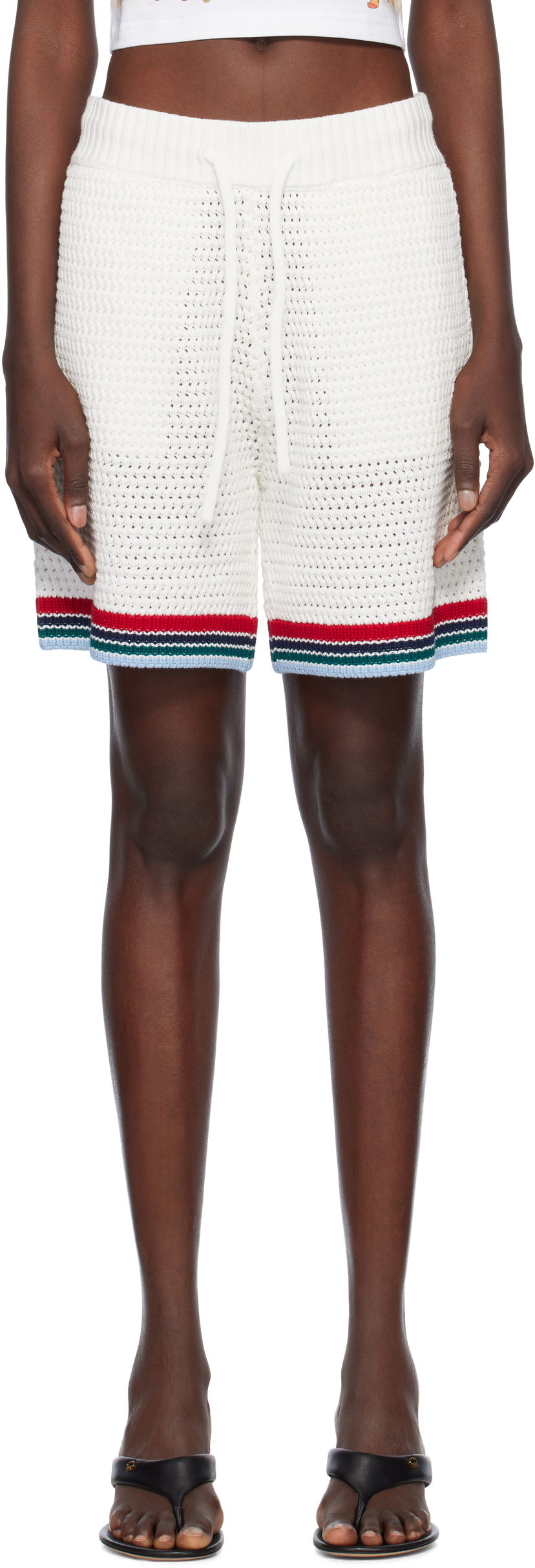 Shorts Casablanca Casablanca Gothic Crochet Shorts Hvid | WS25-KW-1064-01