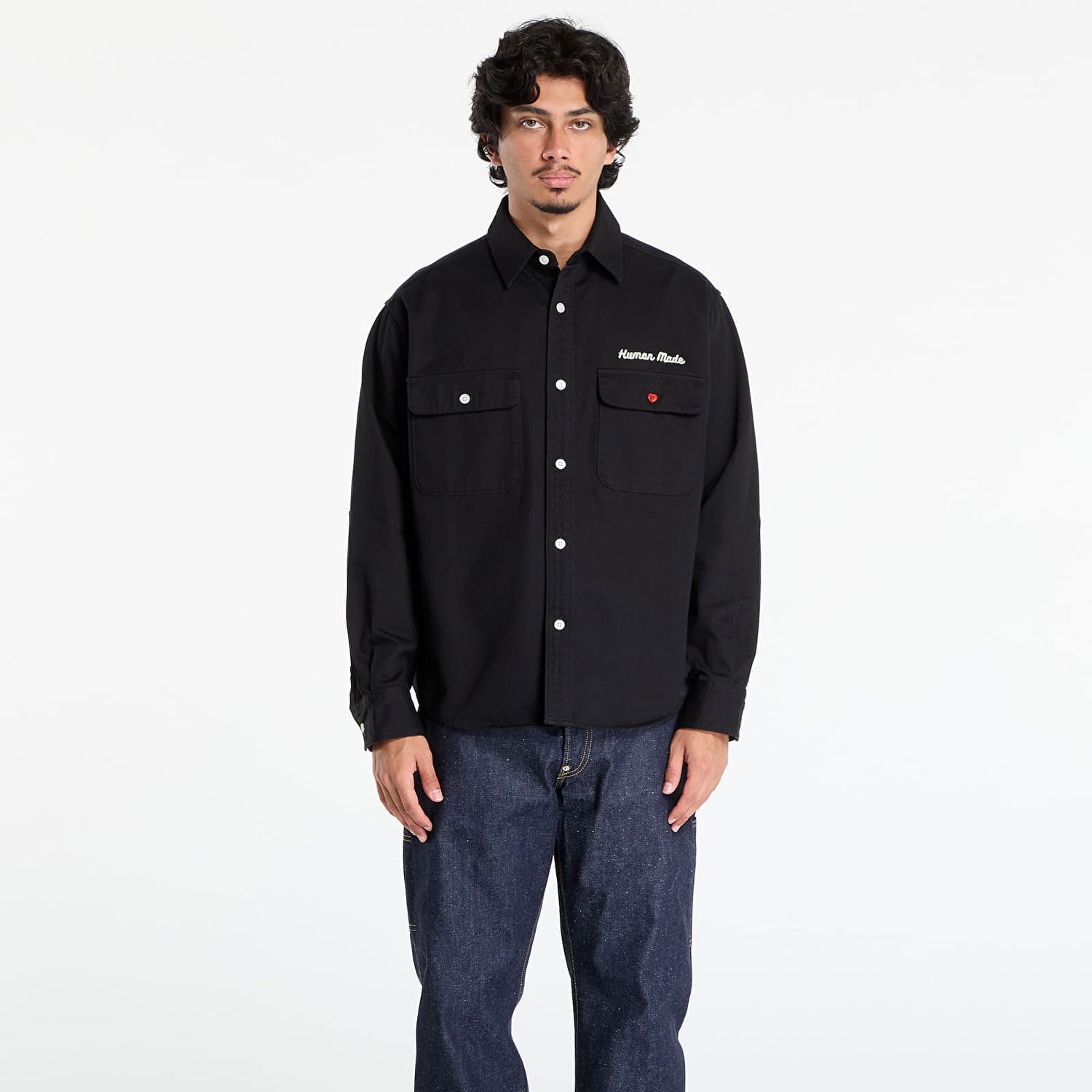 Skjorte Human Made HUMAN MADE Oversized Shirt Sort | HM30SH014BK, 0