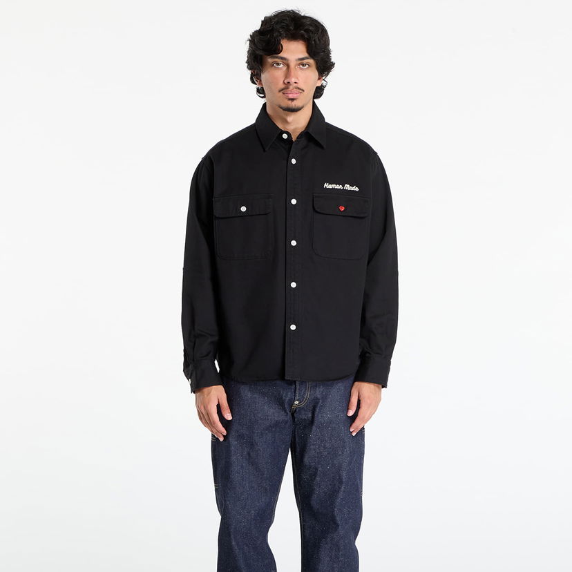 Skjorte Human Made HUMAN MADE Oversized Shirt Sort | HM30SH014BK