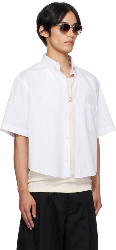 Skjorte Maison Margiela Maison Margiela Cropped Button-Up Shirt Hvid | S50DR0012 S43001, 1