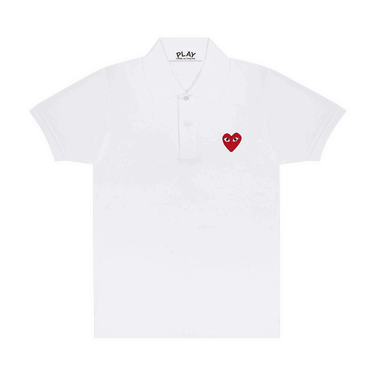 Polo skjorte Comme des Garçons Play Heart Polo Tee Hvid | AZ T006 051 5, 0