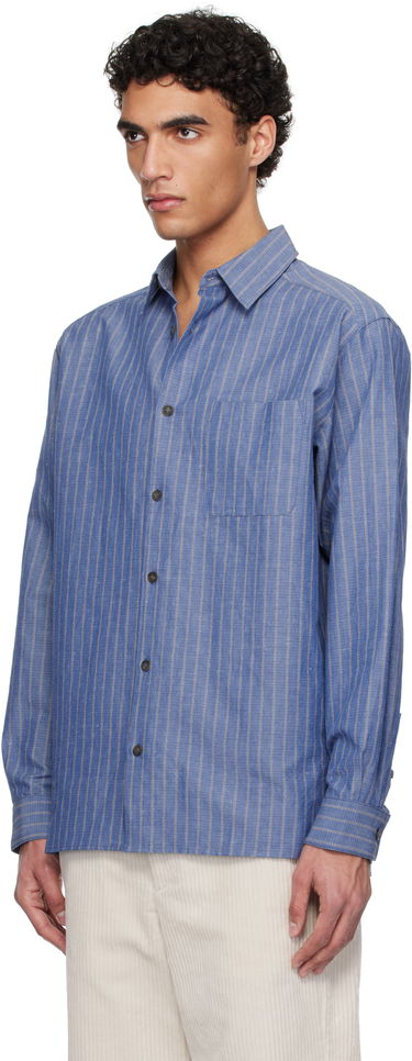 Skjorte A.P.C. A.P.C. Striped Button-Down Shirt Blå | COHFW-H12532, 3