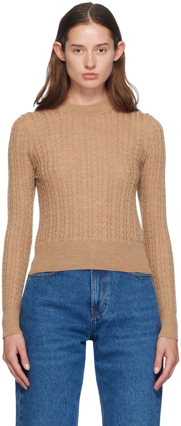 Sweater AMI Paris Beige Cable Knit Sweater Beige | FKS013.KN0013, 0