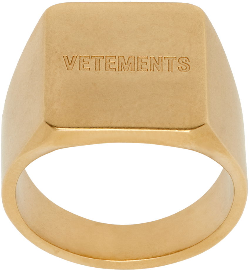 Ring VETEMENTS Iconic Logo Ring Beige | UE64RI200G, 0
