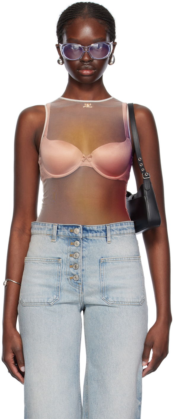 Krop Courrèges Aura Bodysuit Beige | 124JBD057PR0058