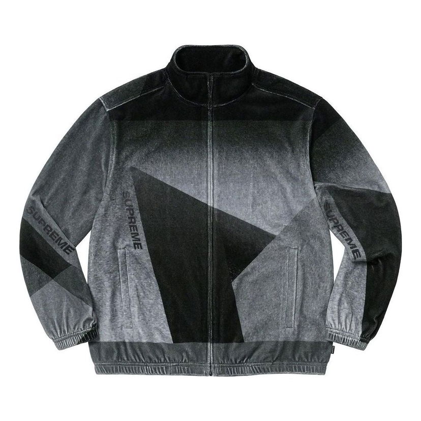 Sweatshirt Supreme Geo Velour Track Jacket Sort | SUP-SS23-146
