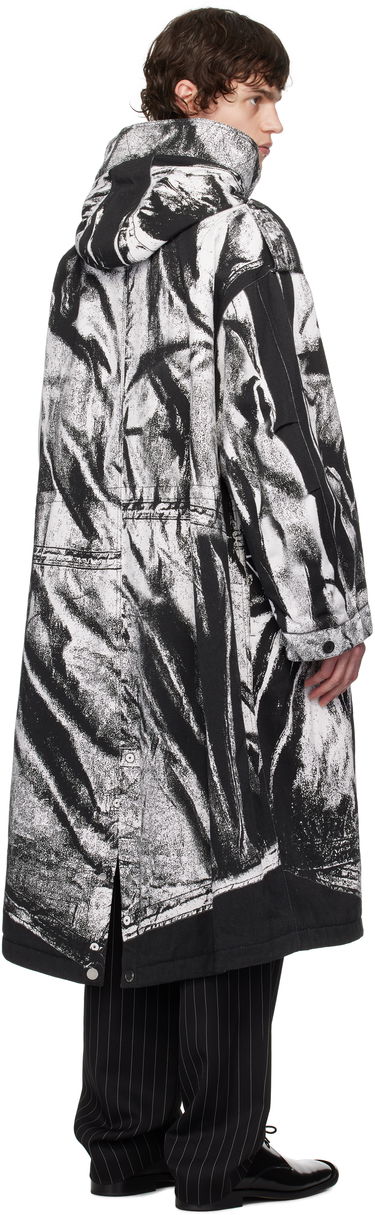 Regnfrakke Jean Paul Gaultier Jean Paul Gaultier Trompe-L'œil Print Hooded Coat Sort | 25/33-F-MA032I-C570-0001, 2